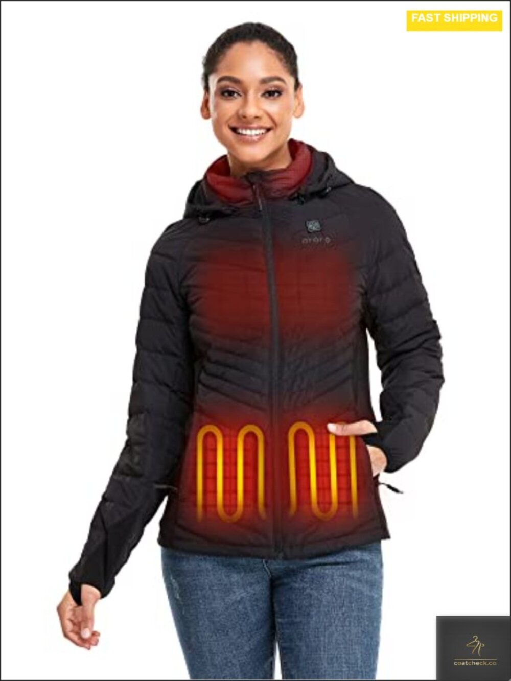 800-Fill RDS Down Heated Jacket with Detachable Hood, Battery Powered